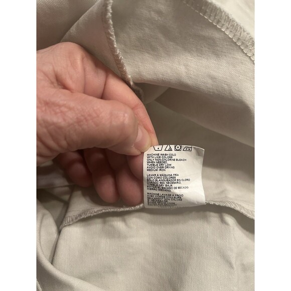 Mens Wrangler Light Khaki Heavy Cotton Work Shirt Western Pearl Snap Size XL - Picture 10 of 12